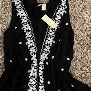 embroided black top babydoll cut